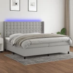 ΚΡΕΒΑΤΙ BOXSPRING ΜΕ ΣΤΡΩΜΑ & LED ΑΝ.ΓΚΡΙ 200X200ΕΚ. ΥΦΑΣΜΑΤΙΝΟ 3138661