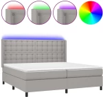ΚΡΕΒΑΤΙ BOXSPRING ΜΕ ΣΤΡΩΜΑ & LED ΑΝ.ΓΚΡΙ 200X200ΕΚ. ΥΦΑΣΜΑΤΙΝΟ 3138661