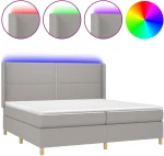 ΚΡΕΒΑΤΙ BOXSPRING ΜΕ ΣΤΡΩΜΑ & LED ΑΝ.ΓΚΡΙ 200X200ΕΚ. ΥΦΑΣΜΑΤΙΝΟ 3138821