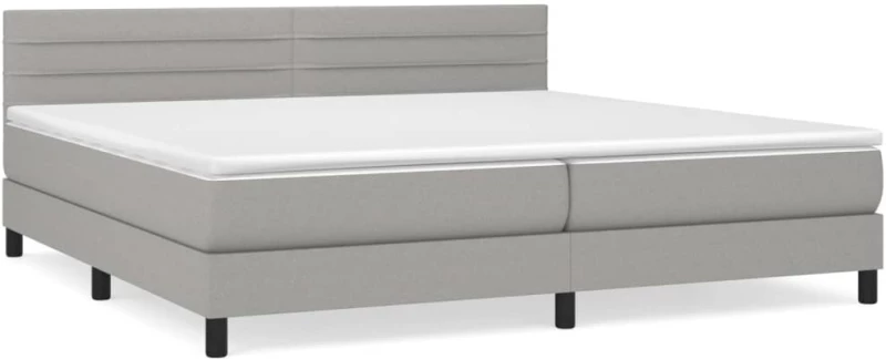 ΚΡΕΒΑΤΙ BOXSPRING ΜΕ ΣΤΡΩΜΑ ΑΝΟΙΧΤΟ ΓΚΡΙ 200X200 ΕΚ. ΥΦΑΣΜΑΤΙΝΟ 3140161