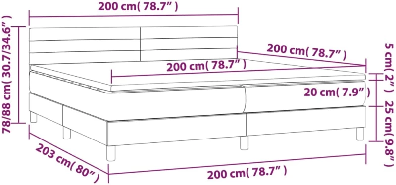 ΚΡΕΒΑΤΙ BOXSPRING ΜΕ ΣΤΡΩΜΑ ΑΝΟΙΧΤΟ ΓΚΡΙ 200X200 ΕΚ. ΥΦΑΣΜΑΤΙΝΟ 3140161