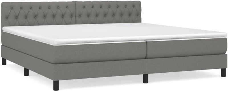 ΚΡΕΒΑΤΙ BOXSPRING ΜΕ ΣΤΡΩΜΑ ΣΚΟΥΡΟ ΓΚΡΙ 200X200 ΕΚ. ΥΦΑΣΜΑΤΙΝΟ 3140322