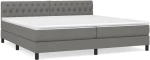 ΚΡΕΒΑΤΙ BOXSPRING ΜΕ ΣΤΡΩΜΑ ΣΚΟΥΡΟ ΓΚΡΙ 200X200 ΕΚ. ΥΦΑΣΜΑΤΙΝΟ 3140322