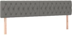 ΚΡΕΒΑΤΙ BOXSPRING ΜΕ ΣΤΡΩΜΑ ΣΚΟΥΡΟ ΓΚΡΙ 200X200 ΕΚ. ΥΦΑΣΜΑΤΙΝΟ 3140322