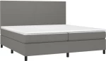 ΚΡΕΒΑΤΙ BOXSPRING ΜΕ ΣΤΡΩΜΑ ΣΚΟΥΡΟ ΓΚΡΙ 200X200 ΕΚ. ΥΦΑΣΜΑΤΙΝΟ 3141642