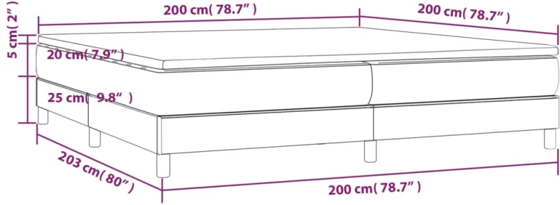ΚΡΕΒΑΤΙ BOXSPRING ΜΕ ΣΤΡΩΜΑ ΜΑΥΡΟ 200X200 ΕΚ. ΥΦΑΣΜΑΤΙΝΟ 3144201