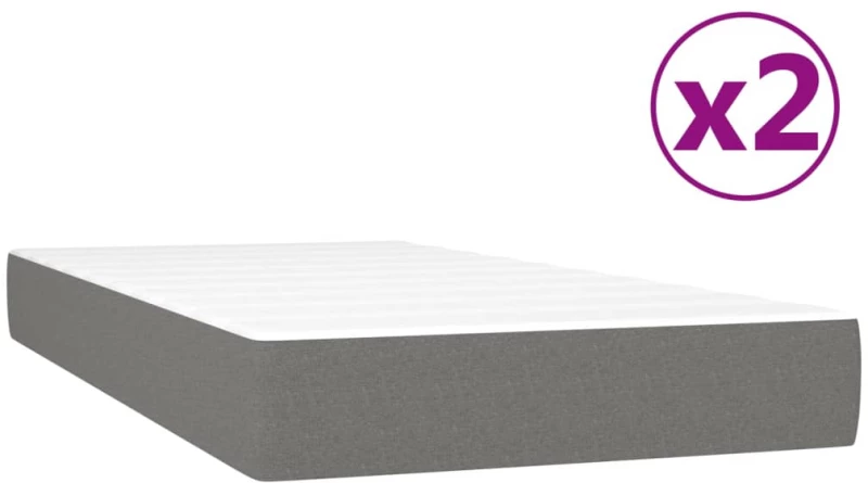 ΚΡΕΒΑΤΙ BOXSPRING ΜΕ ΣΤΡΩΜΑ ΣΚΟΥΡΟ ΓΚΡΙ 200X200 ΕΚ. ΥΦΑΣΜΑΤΙΝΟ 3144448