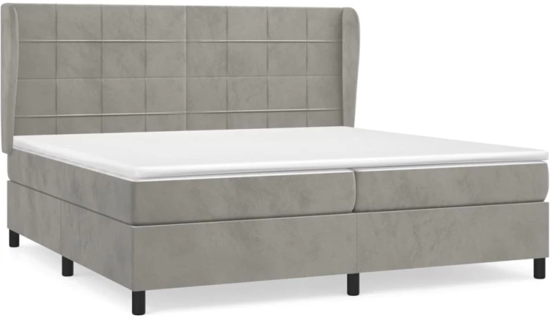 ΚΡΕΒΑΤΙ BOXSPRING ΜΕ ΣΤΡΩΜΑ ΑΝΟΙΧΤΟ ΓΚΡΙ 200X200 ΕΚ. ΒΕΛΟΥΔΙΝΟ 3129231