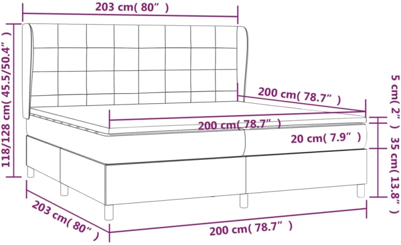ΚΡΕΒΑΤΙ BOXSPRING ΜΕ ΣΤΡΩΜΑ ΑΝΟΙΧΤΟ ΓΚΡΙ 200X200 ΕΚ. ΒΕΛΟΥΔΙΝΟ 3129231