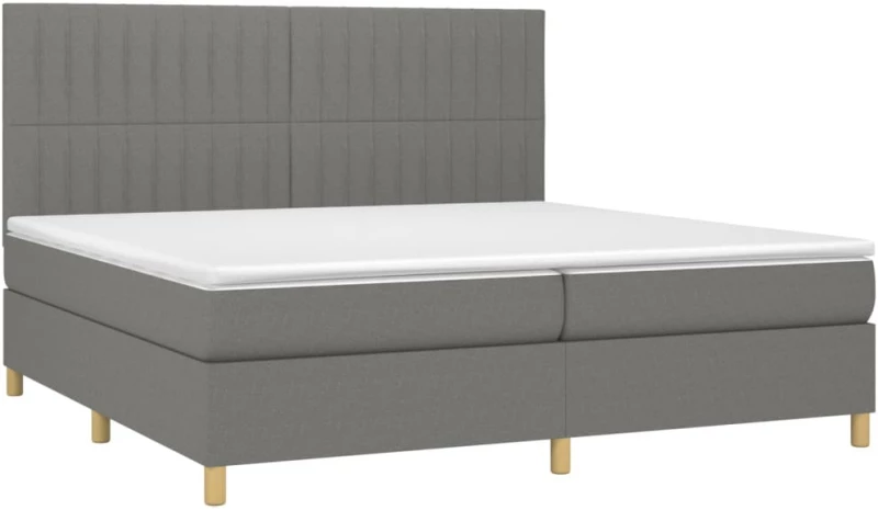 ΚΡΕΒΑΤΙ BOXSPRING ΜΕ ΣΤΡΩΜΑ & LED ΣΚ.ΓΚΡΙ 200X200ΕΚ. ΥΦΑΣΜΑΤΙΝΟ 3135622
