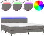 ΚΡΕΒΑΤΙ BOXSPRING ΜΕ ΣΤΡΩΜΑ & LED ΣΚ.ΓΚΡΙ 200X200ΕΚ. ΥΦΑΣΜΑΤΙΝΟ 3133342