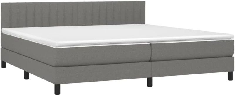ΚΡΕΒΑΤΙ BOXSPRING ΜΕ ΣΤΡΩΜΑ & LED ΣΚ.ΓΚΡΙ 200X200ΕΚ. ΥΦΑΣΜΑΤΙΝΟ 3133342