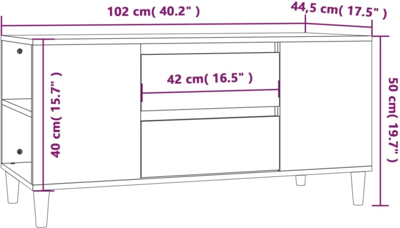 ΈΠΙΠΛΟ ΤΗΛΕΟΡΑΣΗΣ ΓΚΡΙ SONOMA 102X44,5X50 ΕΚ. ΑΠΟ ΕΠΕΞΕΡΓ. ΞΥΛΟ 819602