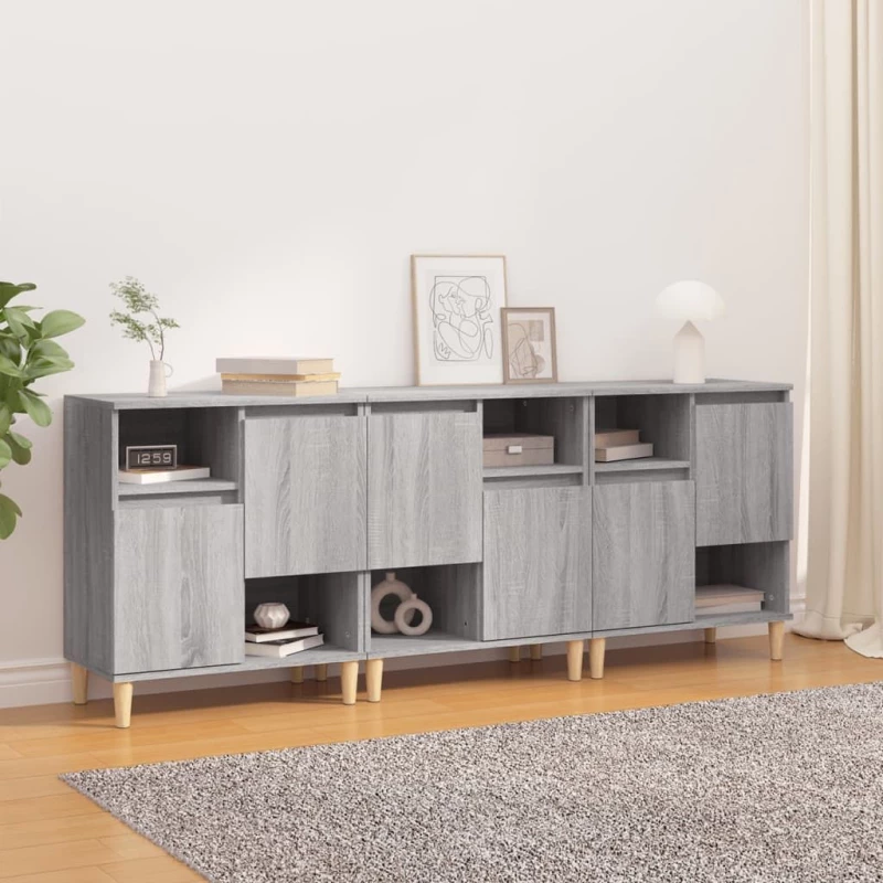 ΝΤΟΥΛΑΠΙ 3 ΤΕΜ. ΓΚΡΙ SONOMA 60X35X70 ΕΚ. ΑΠΟ ΕΠΕΞΕΡΓΑΣΜΕΝΟ ΞΥΛΟ 3185741