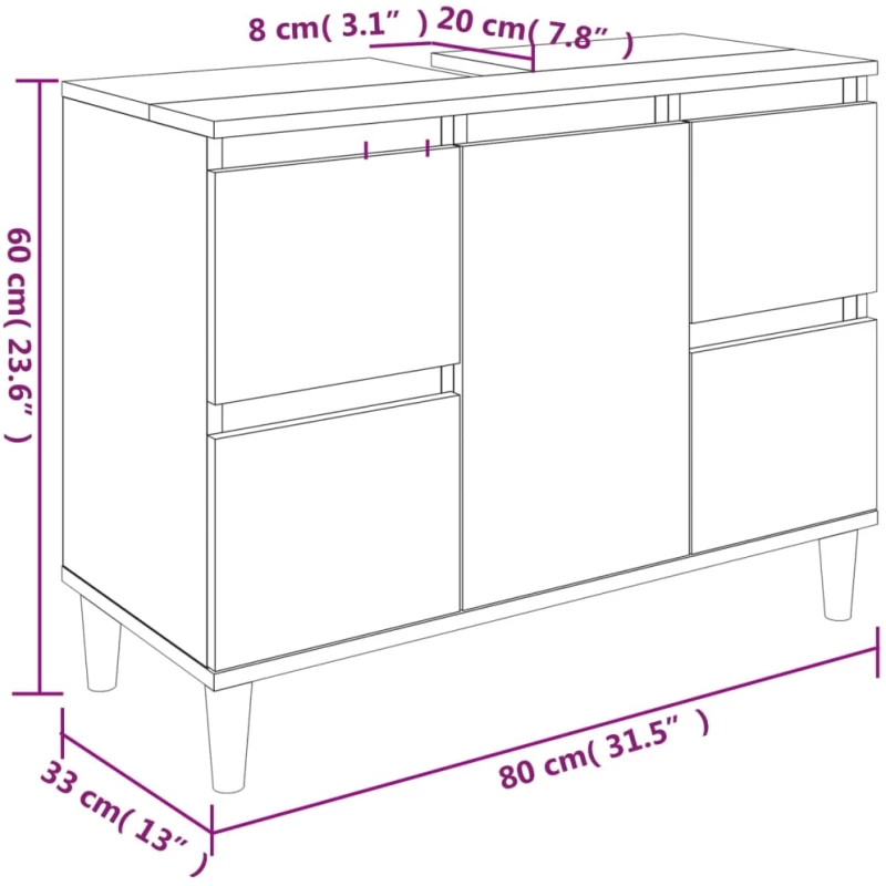 ΝΤΟΥΛΑΠΙ ΝΙΠΤΗΡΑ ΓΚΡΙ SONOMA 80 X 33 X 60ΕΚ. ΕΠΕΞΕΡΓΑΣΜΕΝΟ ΞΥΛΟ 821274