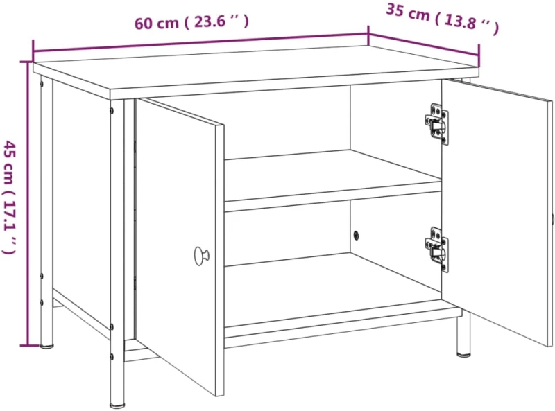ΈΠΙΠΛΟ ΤΗΛΕΟΡΑΣΗΣ ΜΕ ΠΟΡΤΕΣ ΓΚΡΙ SONOMA 60X35X45 ΕΚ ΕΠΕΞ. ΞΥΛΟ 826298