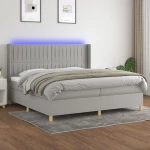ΚΡΕΒΑΤΙ BOXSPRING ΜΕ ΣΤΡΩΜΑ & LED ΑΝ.ΓΚΡΙ 200X200ΕΚ. ΥΦΑΣΜΑΤΙΝΟ 3139061