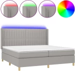ΚΡΕΒΑΤΙ BOXSPRING ΜΕ ΣΤΡΩΜΑ & LED ΑΝ.ΓΚΡΙ 200X200ΕΚ. ΥΦΑΣΜΑΤΙΝΟ 3139061