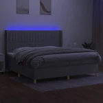 ΚΡΕΒΑΤΙ BOXSPRING ΜΕ ΣΤΡΩΜΑ & LED ΑΝ.ΓΚΡΙ 200X200ΕΚ. ΥΦΑΣΜΑΤΙΝΟ 3139061