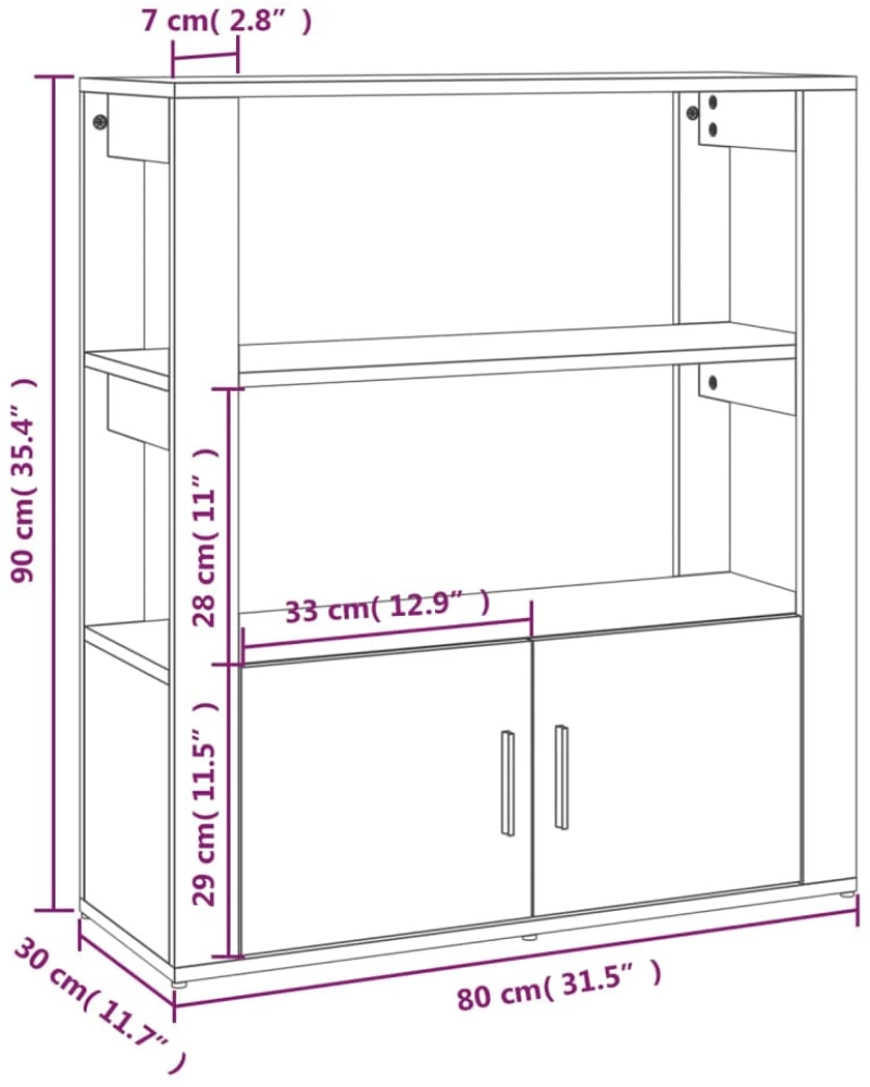 ΝΤΟΥΛΑΠΙ SONOMA ΔΡΥΣ 80X30X90 ΕΚ. ΑΠΟ ΕΠΕΞΕΡΓΑΣΜΕΝΟ ΞΥΛΟ 819463