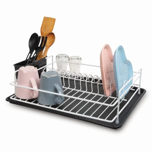 Πιατοθήκη μεταλλική Perilla χρώμα λευκό 46x33x12εκ.