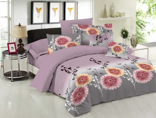 Σετ Πάπλωμα LE BLANC Premium Cotton 100% Chrysanthemum Lilac Μονό 160x240