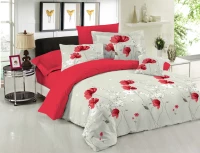 Σετ Πάπλωμα LE BLANC Premium Cotton 100% Anemone Red Μονό 160x240