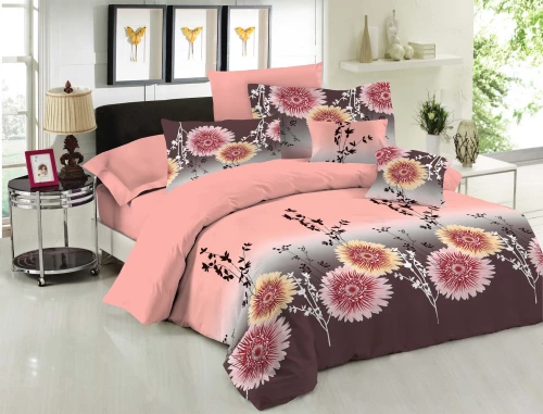 Σετ Κουβερλί LE BLANC Premium Cotton 100% Chrysanthemum Peach Υπέρδιπλο 220x240