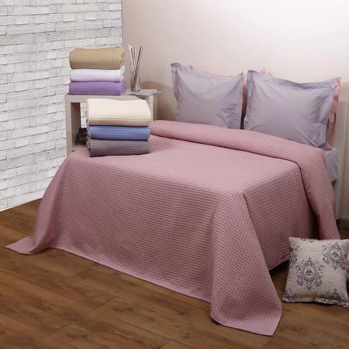 Κουβέρτα Πικέ Υπέρδιπλη 220x240 Michelle 7 Blush Pink