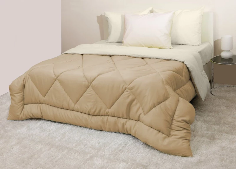 Πάπλωμα Δίχρωμο Μονό 160x240 Microfiber Εκρού/Μπεζ