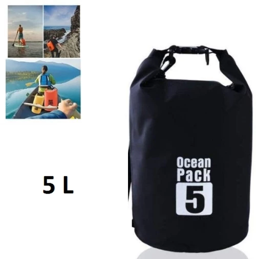 Αδιάβροχη τσάντα παραλίας Ocean Pack 5L μαύρη