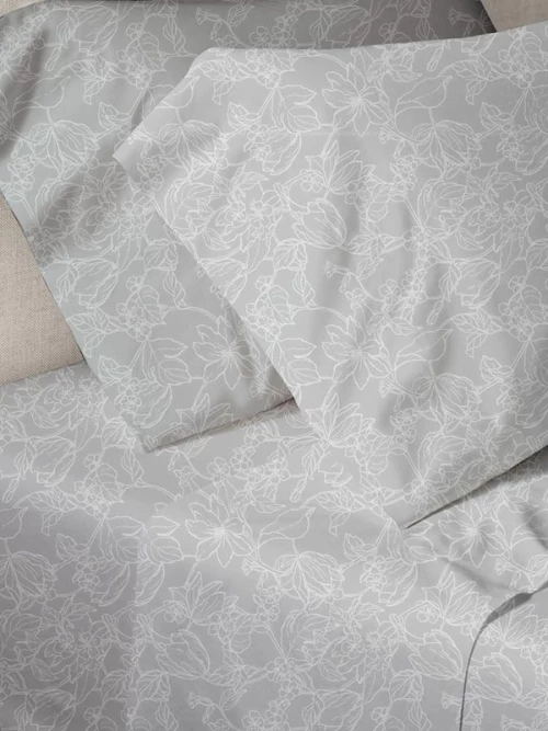 Σετ Σεντόνια Menta Εμπριμέ 020 Grey Μονά (160x250)