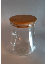 ΓΥΑΛΙΝΟ ΒΑΖΟ ΜΕ ΞΥΛΙΝΟ ΚΑΠΑΚΙ 1050ml
