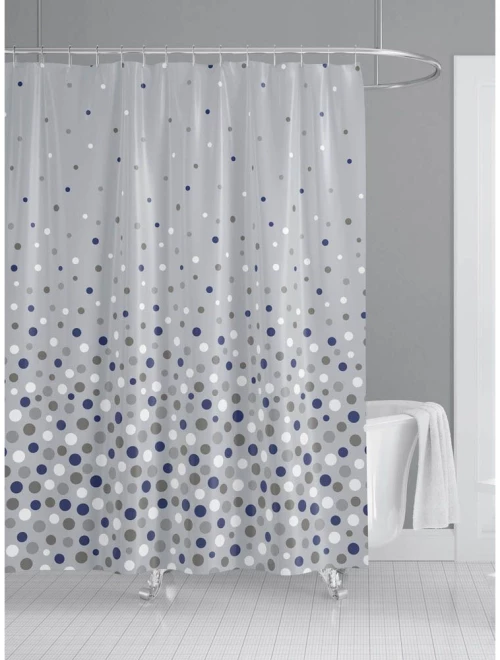 ΚΟΥΡΤΙΝΑ ΜΠΑΝΙΟΥ 180x180εκ ΓΚΡΙ ΜΠΛE ΠΟΥΑ ANKOR