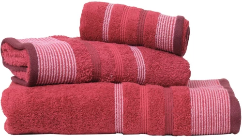 Σετ 3 Τεμ Πετσέτες 30x50, 50x100, 70x140 Χαβάη Κόκκινο