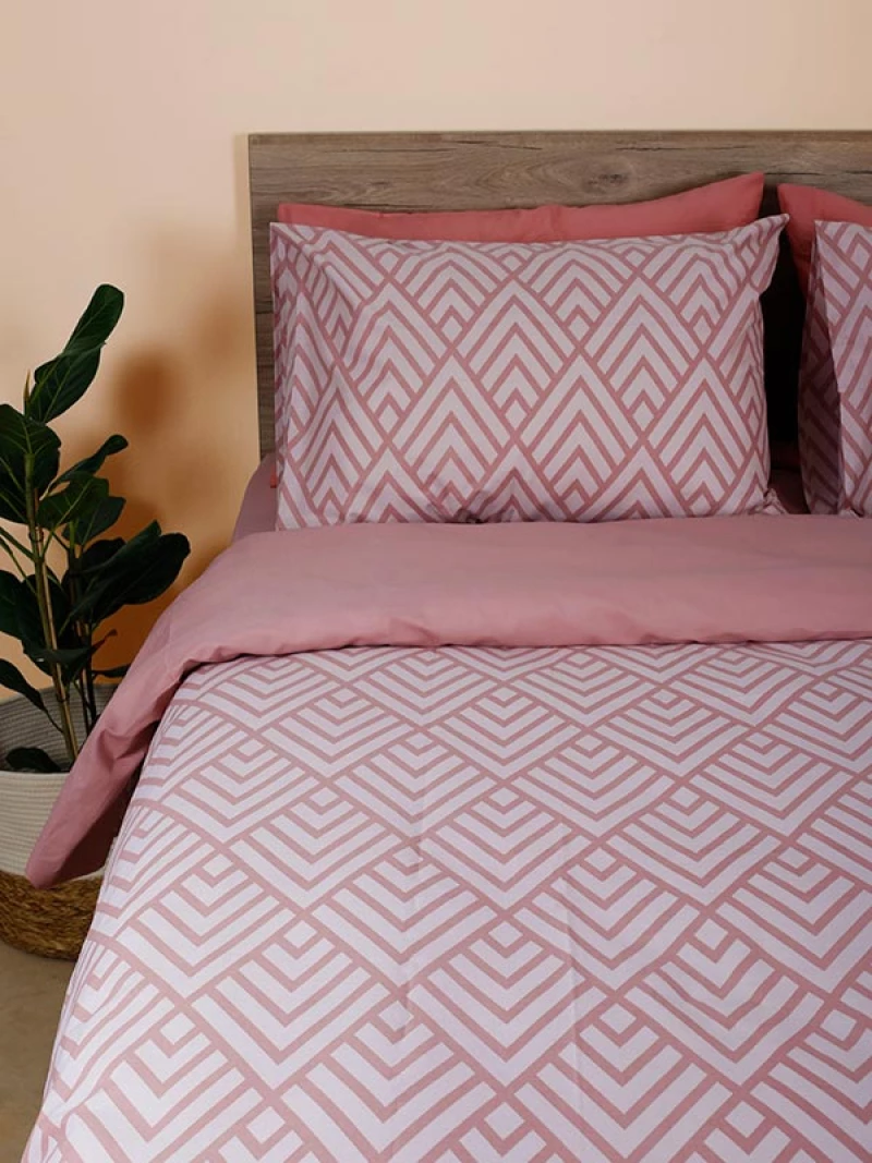 Παπλωματοθήκη Cotton Feelings 2036 Pink Διπλή (200χ250)
