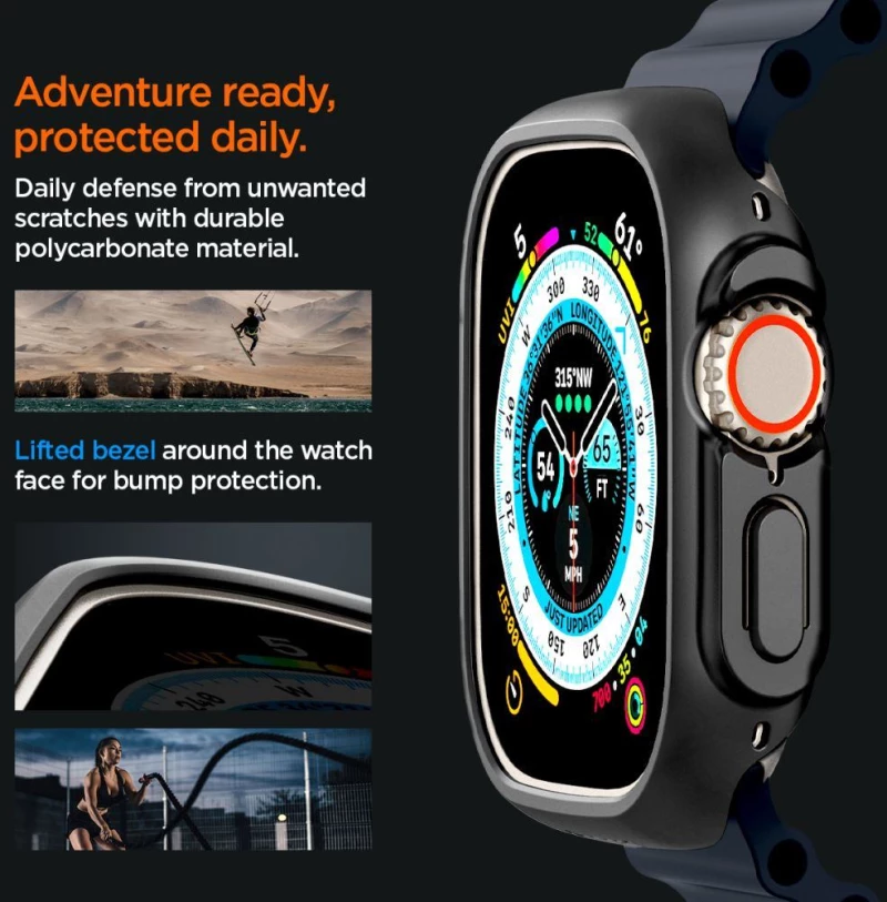Θήκη Spigen SGP Thin Fit για Apple Watch Ultra 49mm - ΜΑΥΡΟ - ACS05458