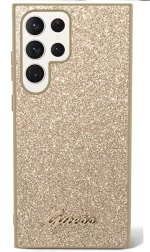 Θήκη Guess Hardcase Glitter Script για Samsung Galaxy S23 Ultra - ΧΡΥΣΟ - GUHCS23LHGGSHD