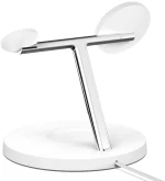 Belkin WIZ017vfWH 3-in-1 Wireless Charger with MagSafe White V2Λευκό