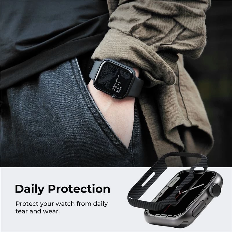 Θήκη Pitaka Air για Apple Watch ULTRA 49mm - ΜΑΥΡΟ coarse grained - KW3001A