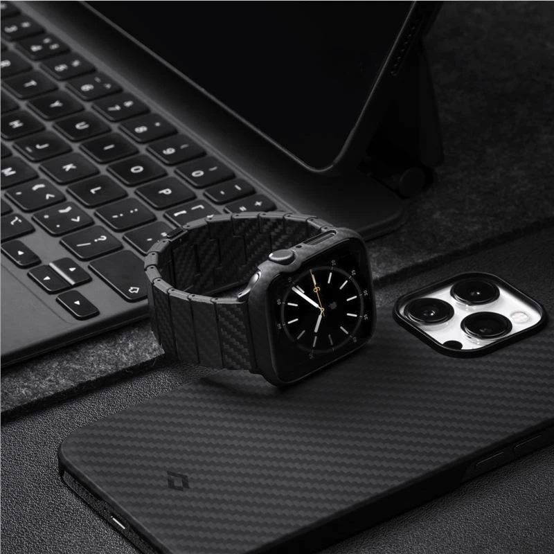 Θήκη Pitaka Air για Apple Watch ULTRA 49mm - ΜΑΥΡΟ coarse grained - KW3001A