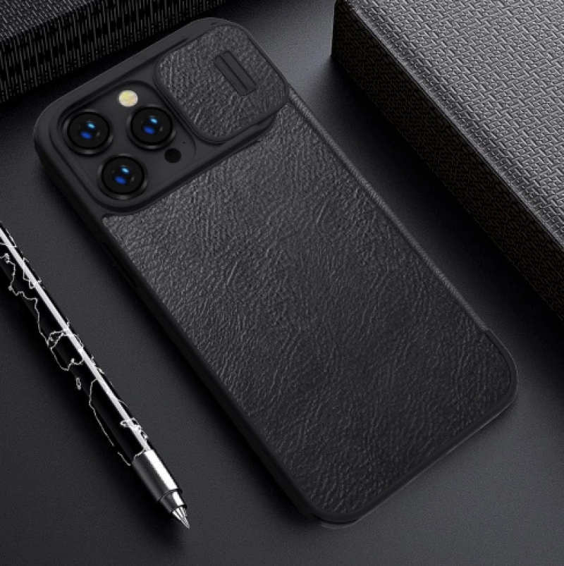 Θήκη NILLKIN Qin Pro Δερμάτινο WALLET FOLIO Pro CAMSHIELD για Apple iPhone 14 Pro Max 6.7 2022 - ΜΠΛΕ