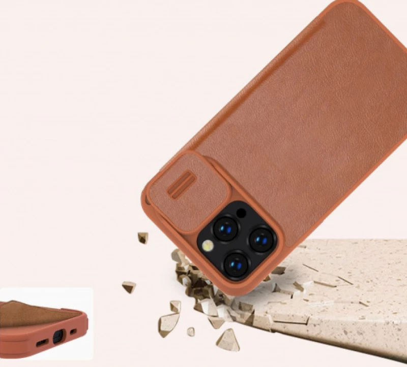 Θήκη NILLKIN Qin Pro Δερμάτινο WALLET FOLIO Pro CAMSHIELD για Apple iPhone 14 Pro Max 6.7 2022 - ΜΠΛΕ