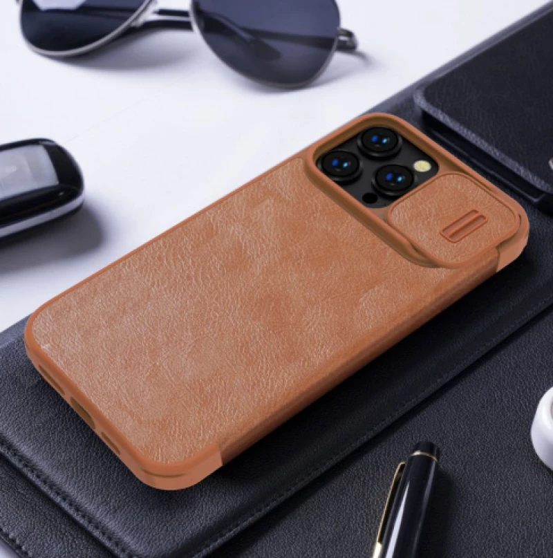 Θήκη NILLKIN Qin Pro Δερμάτινο WALLET FOLIO Pro CAMSHIELD για Apple iPhone 14 Pro Max 6.7 2022 - ΜΠΛΕ