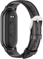 Tech Protect SMOOTH LEATHERFIT PRO λουράκι για XIAOMI MI BAND 8 / 8 NFC smartwatch - ΜΑΥΡΟ