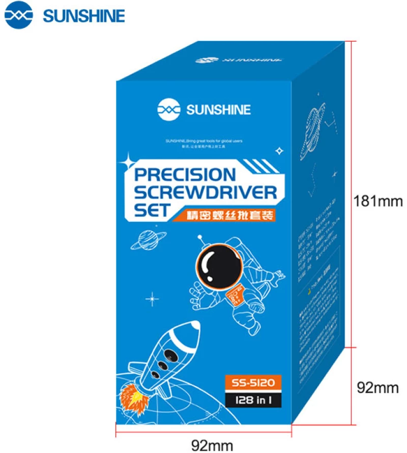 SUNSHINE σετ κατσαβιδιών ακριβείας SS-5120 με θήκη  μαγνητικό  128τμχ
