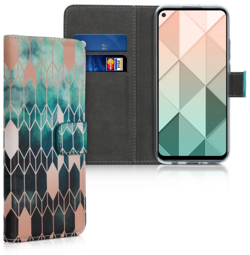 KW Wallet Case Huawei Mate 30 Lite - Glory Blue / Rose Gold (50148.03)