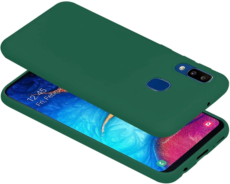 Samsung Galaxy A20e – Slim Liquid Silicone Gel Rubber Case Soft Touch Back Cover matte Pine green (oem)