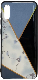 Samsung Galaxy A50 - Case Θήκη Σιλικόνης με σχέδιο σχήματα (Μαύρο-πετρόλ-Marble) oem