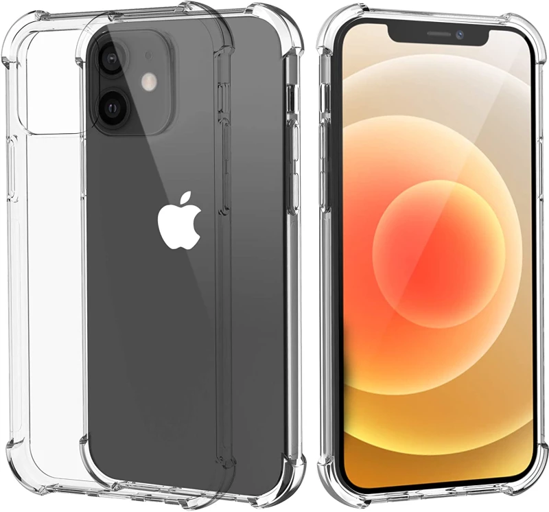 iPhone 12/iPhone 12 Pro  - Case Add Shock Absorption Technology Bumper Soft TPU Clear Cover Case for Apple iPhone 12/12 Pro 6.1 Inch-Clear (oem)
